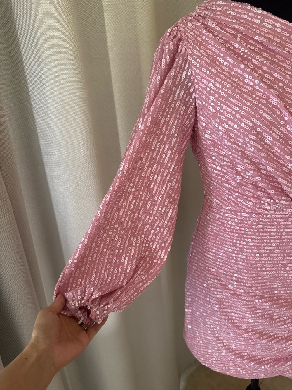 Saylor Nazila Pink Sequin One Shoulder Mini Dress NWT Size Small Party - Picture 6 of 11